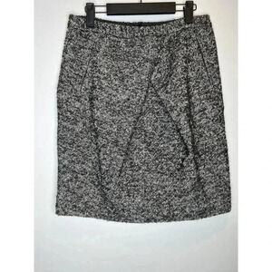 Martin AND Osa SZ 6 Wool Mohair Alpaca Pencil Skirt Midi Tweed gray career